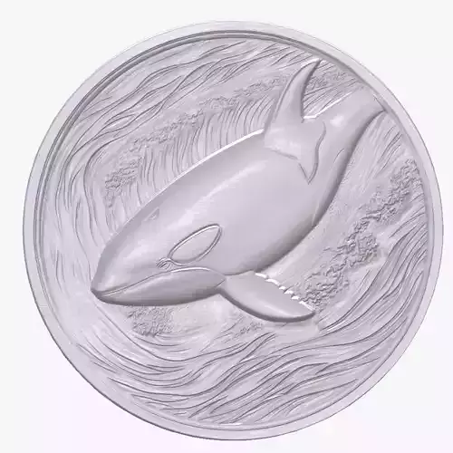 Killer Whale 1 basrelief for 3D printing