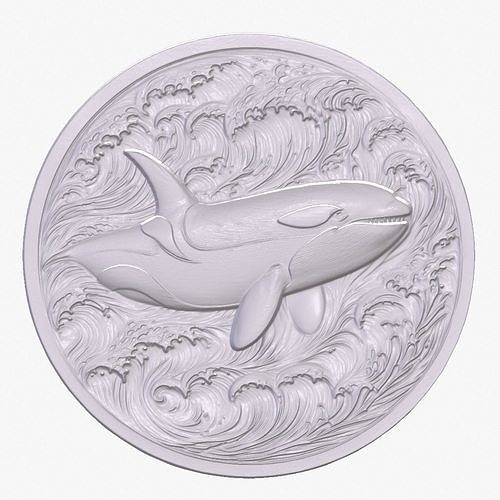 Killer Whale 3 basrelief for 3D printing 3D print model