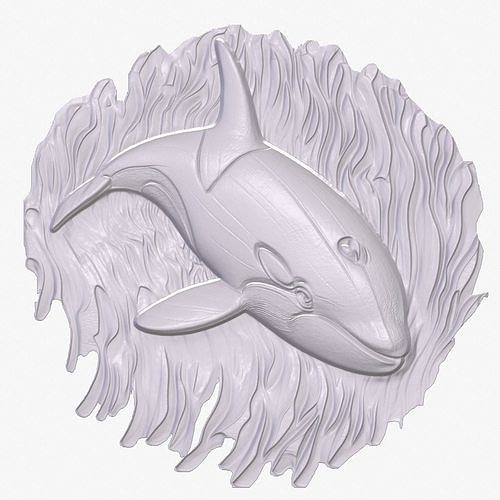 Killer Whale 5 basrelief for 3D printing 3D print model