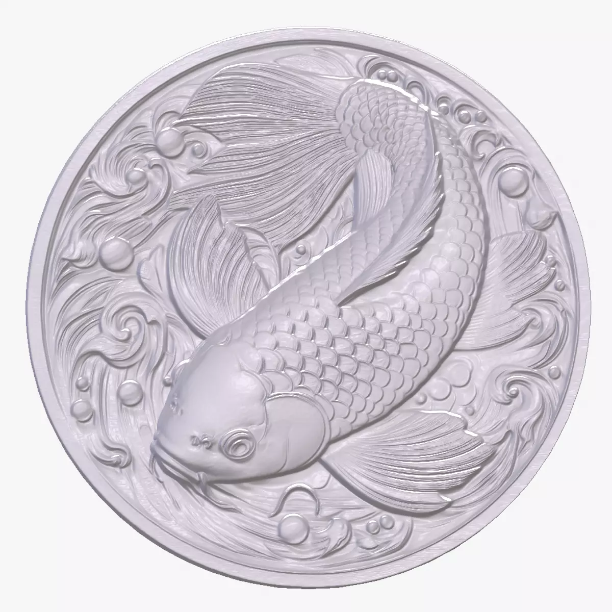 Koi Fish 1 basrelief for 3D printing 3D print model