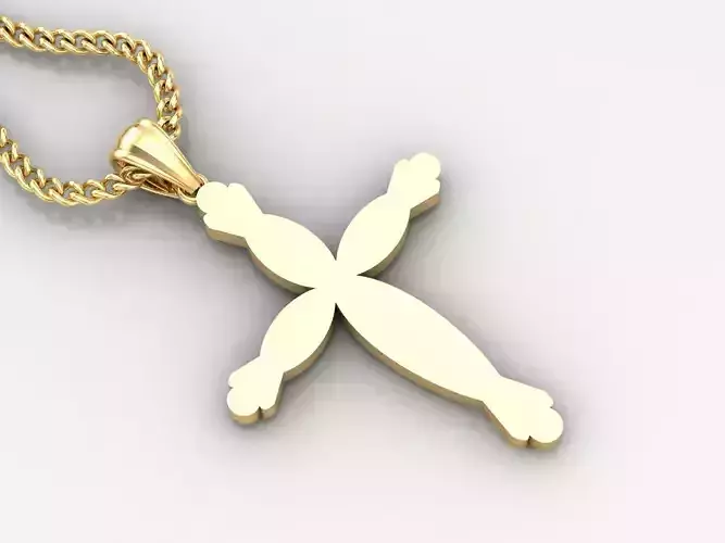 Light Gold 18K Cross Pendant 1CP081