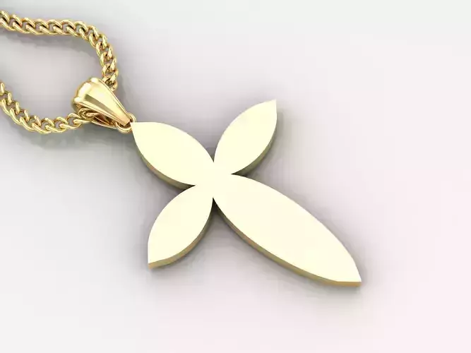 Light Gold 18K Cross Pendant 1CP080