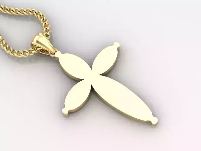 Light Gold 18K Cross Pendant 1CP076 3D print model
