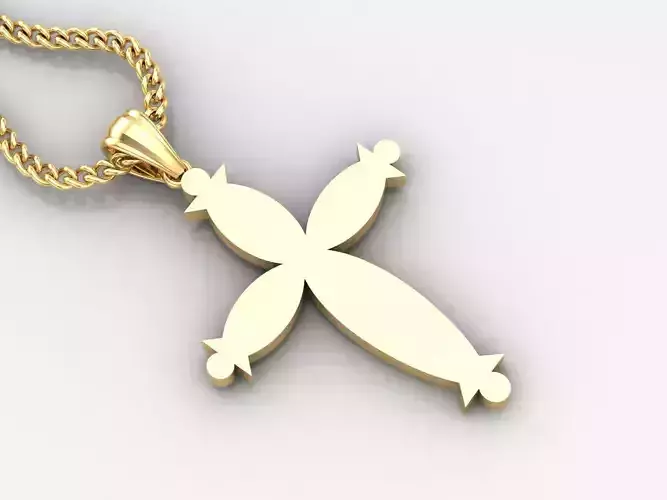 Light Gold 18K Cross Pendant 1CP075