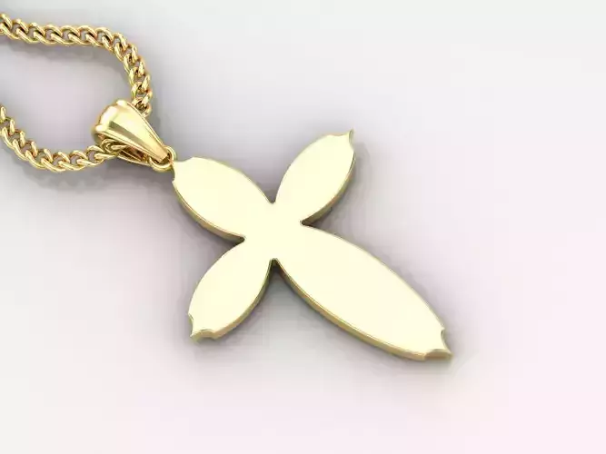 Light Gold 18K Cross Pendant 1CP072