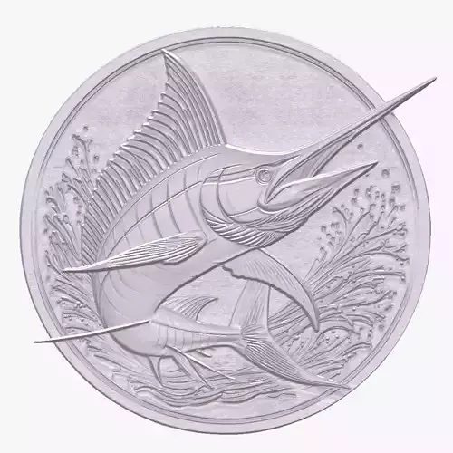 Marlin Fish 1 basrelief for 3D printing