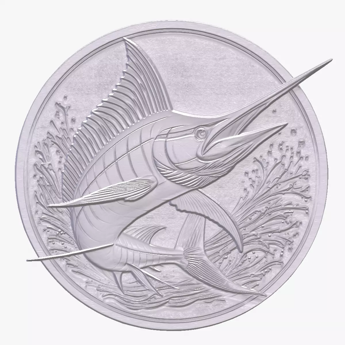 Marlin Fish 1 basrelief for 3D printing 3D print model
