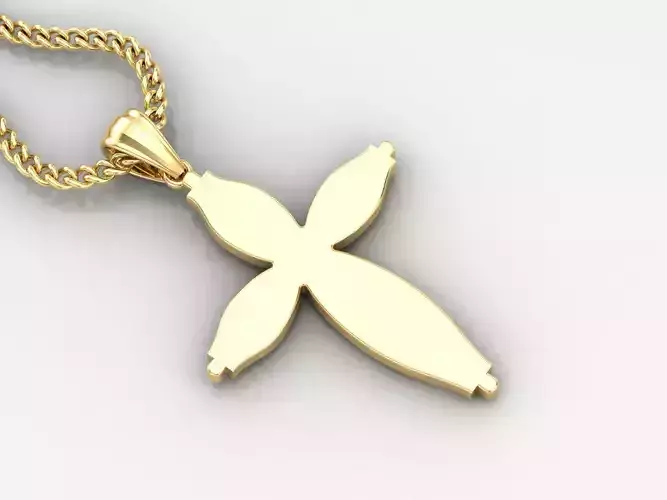 Light Gold 18K Cross Pendant 1CP070