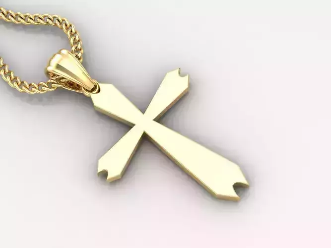 Light Gold 18K Cross Pendant 1CP068 3D print model
