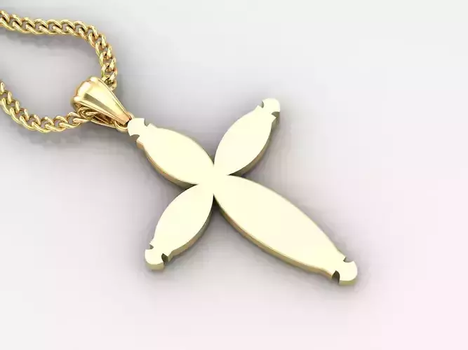 Light Gold 18K Cross Pendant 1CP067