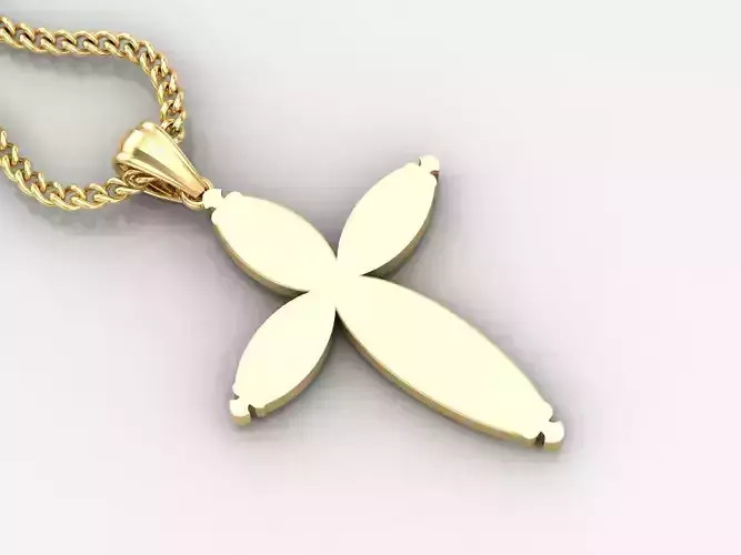 Light Gold 18K Cross Pendant 1CP065 3D print model