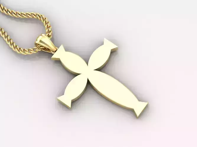 Light Gold 18K Cross Pendant 1CP063
