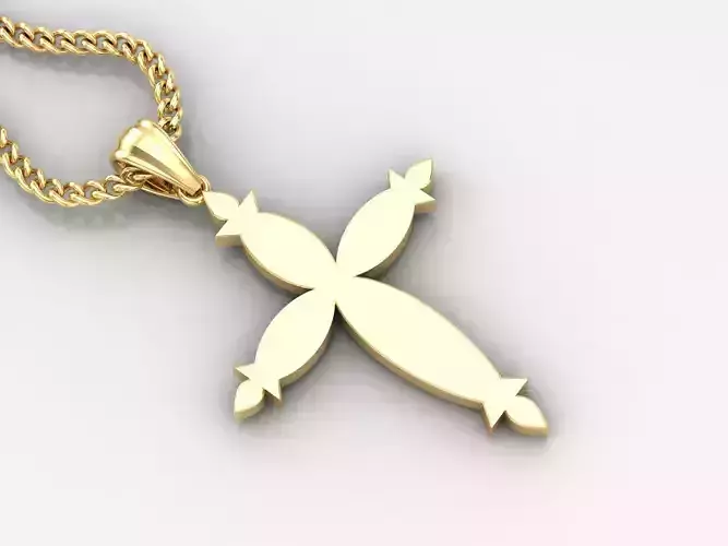 Light Gold 18K Cross Pendant 1CP062