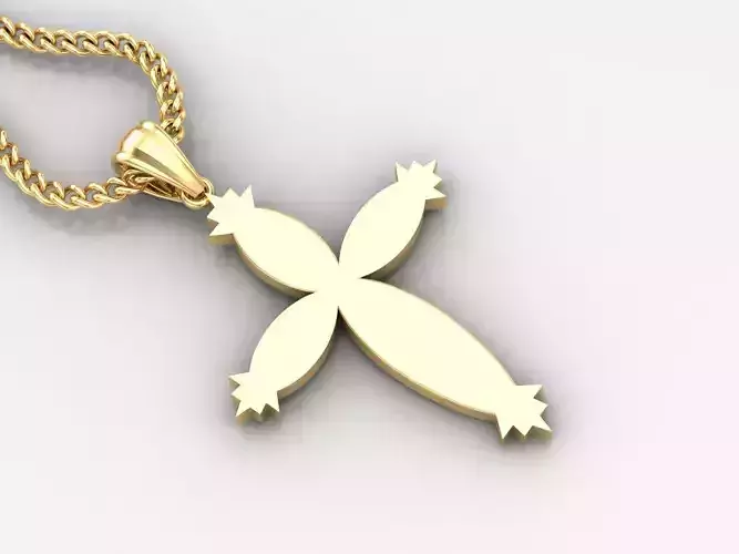 Light Gold 18K Cross Pendant 1CP061