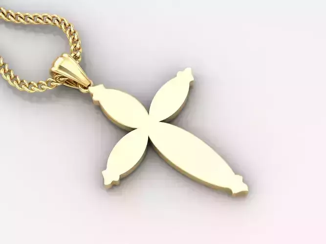 Light Gold 18K Cross Pendant 1CP060