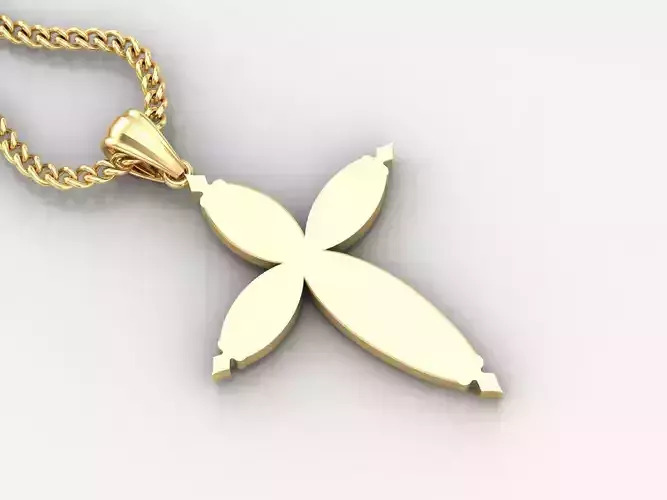 Light Gold 18K Cross Pendant 1CP059