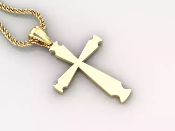 Light Gold 18K Cross Pendant 1CP057