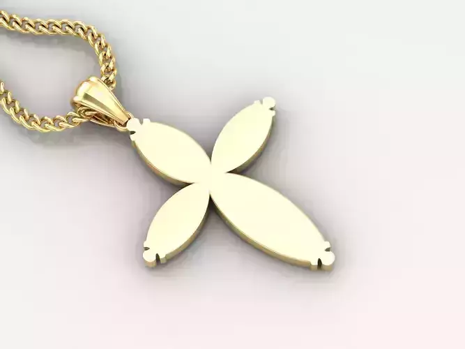 Light Gold 18K Cross Pendant 1CP055