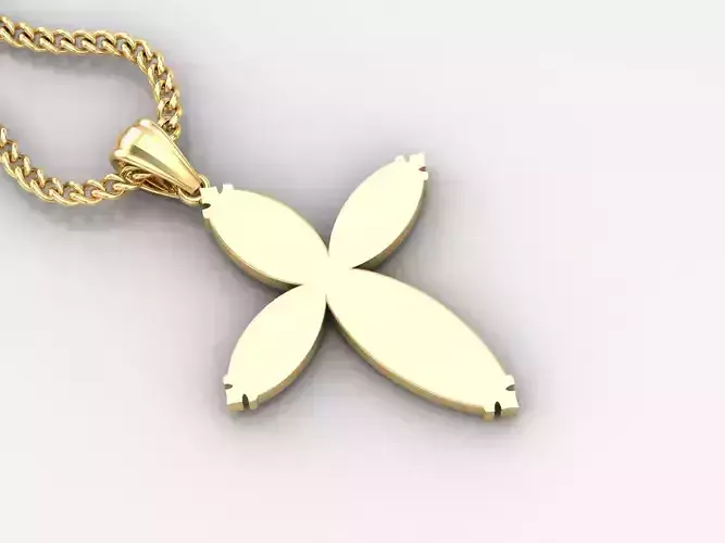 Light Gold 18K Cross Pendant 1CP054 3D print model