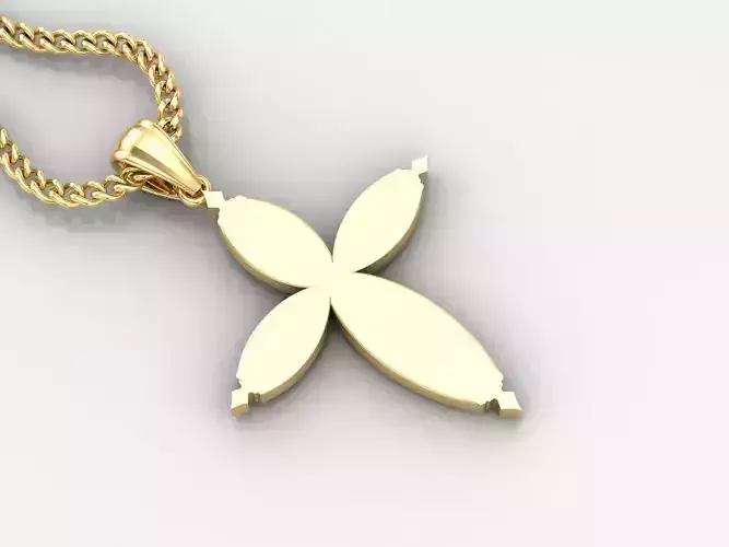 Light Gold 18K Cross Pendant 1CP053