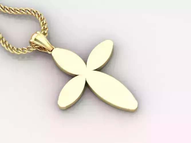 Light Gold 18K Cross Pendant 1CP052 3D print model