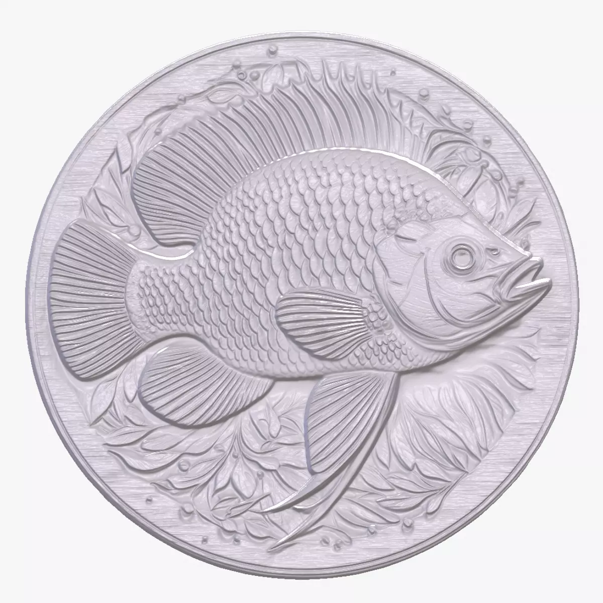 Pan Fish 1 basrelief for 3D printing 3D print model_0