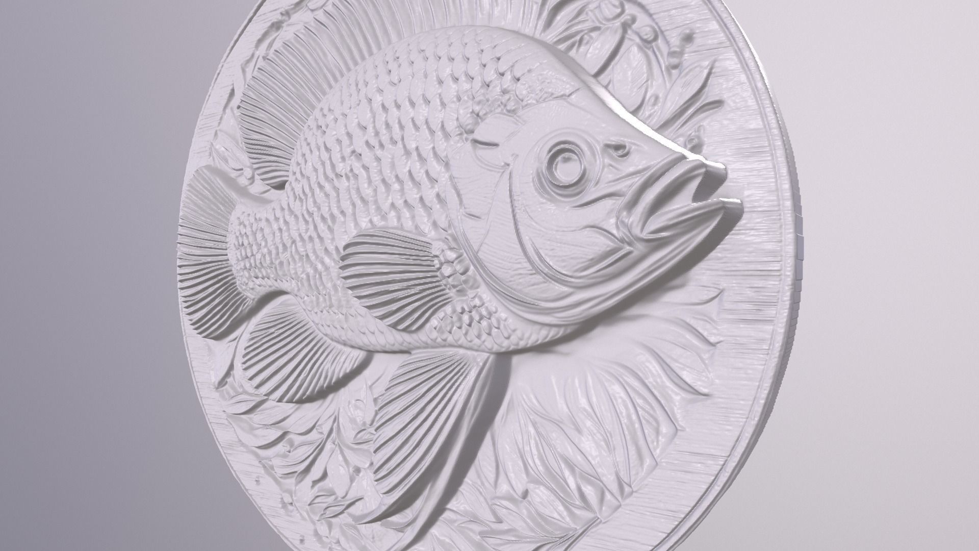 Pan Fish 1 basrelief for 3D printing 3D print model_3