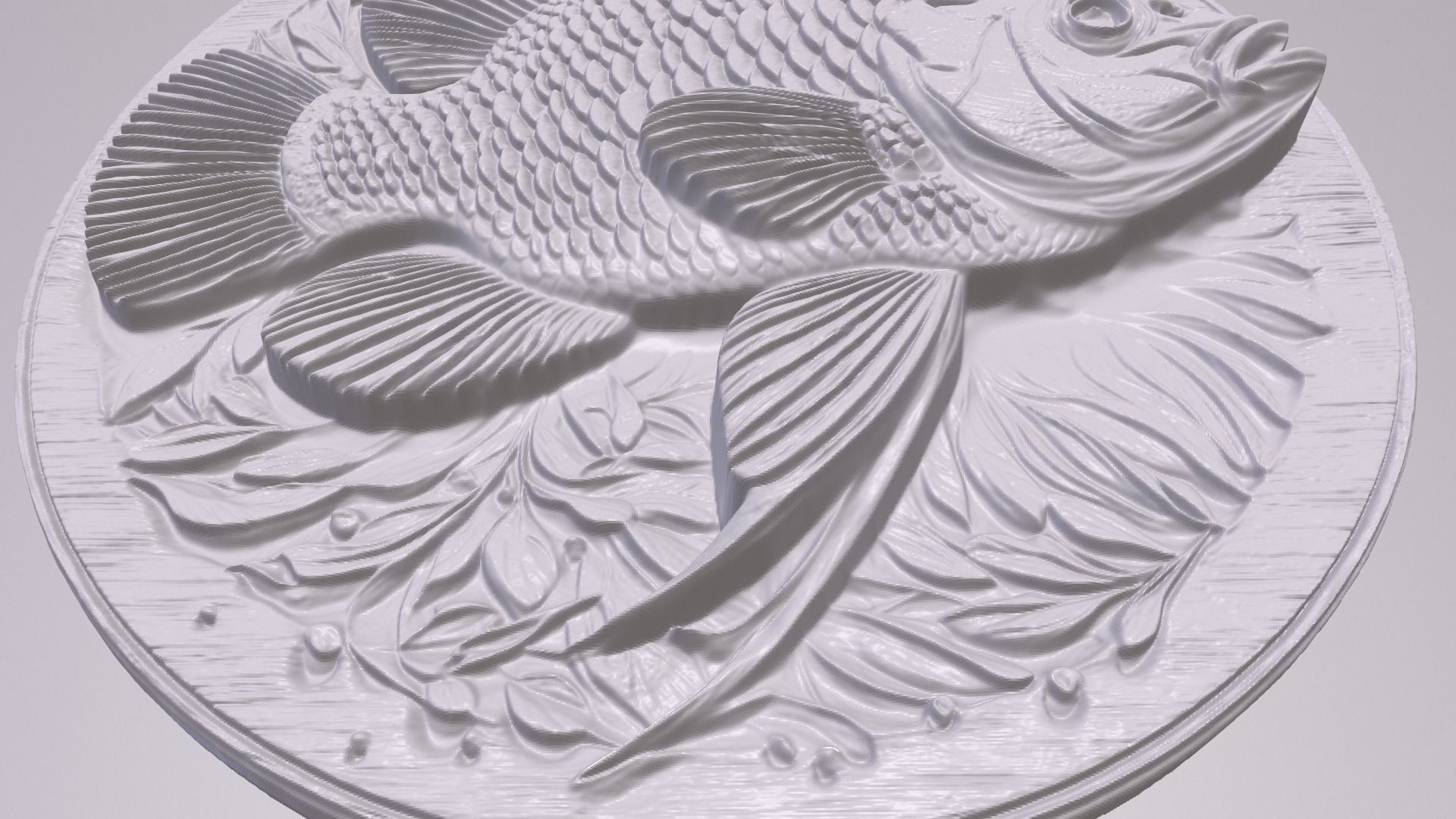 Pan Fish 1 basrelief for 3D printing 3D print model_2