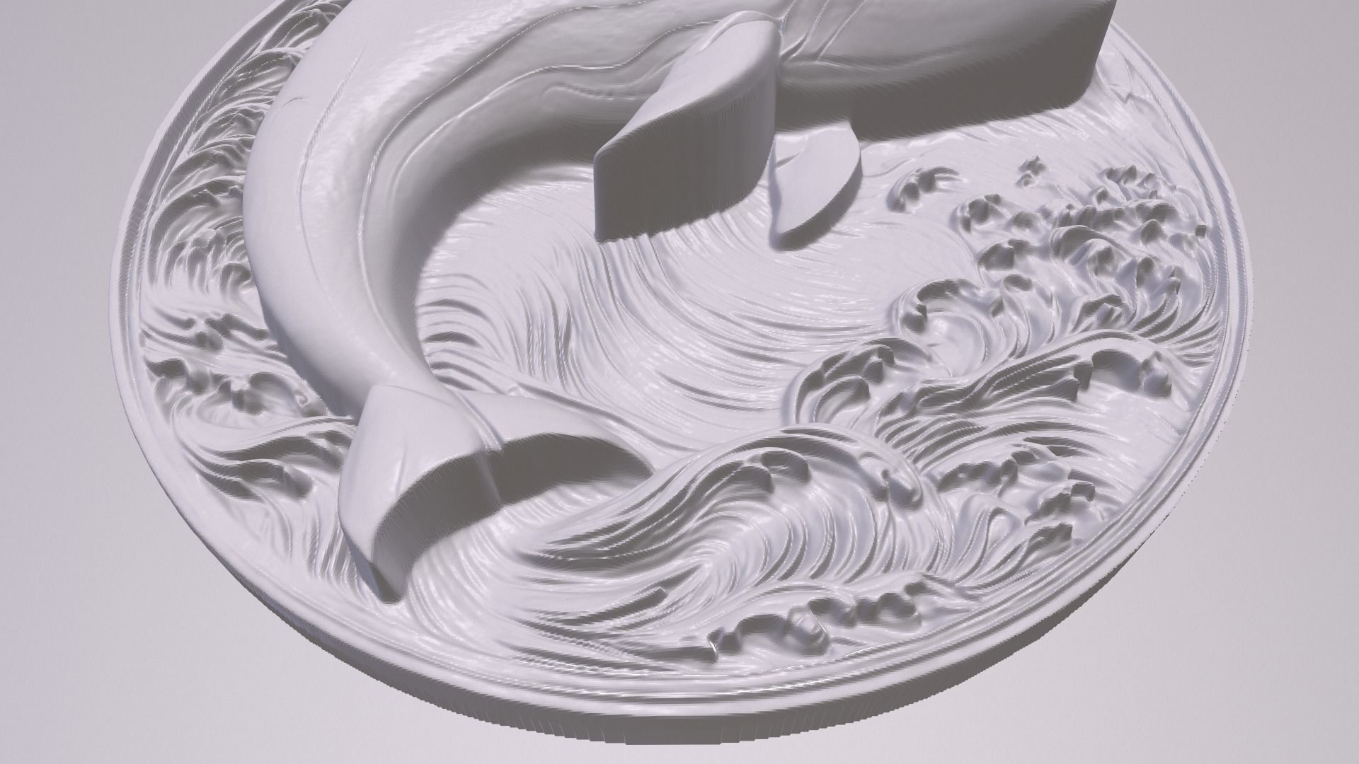 Porpoise Fish 3 basrelief for 3D printing 3D print model_2