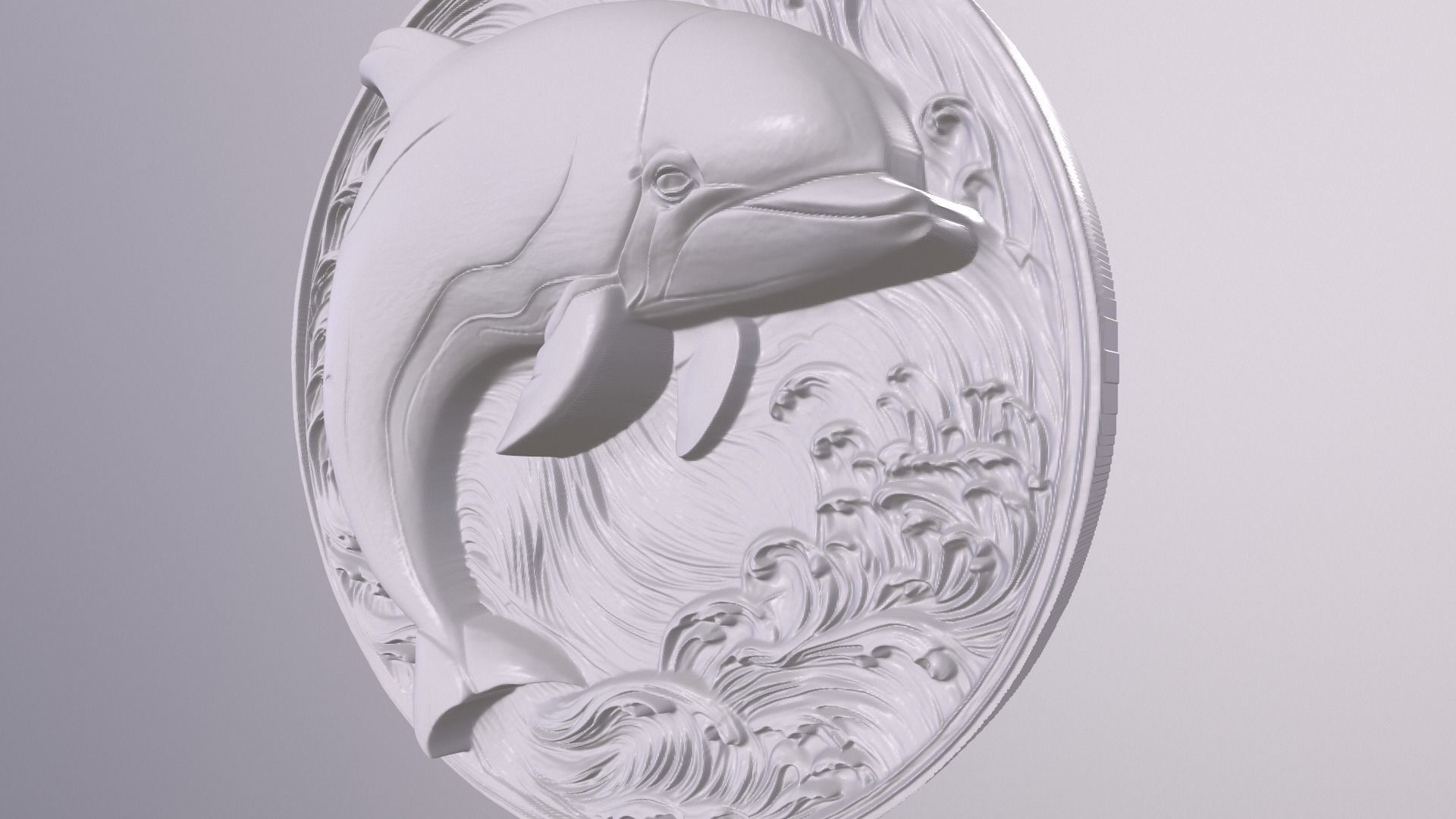 Porpoise Fish 3 basrelief for 3D printing 3D print model_3