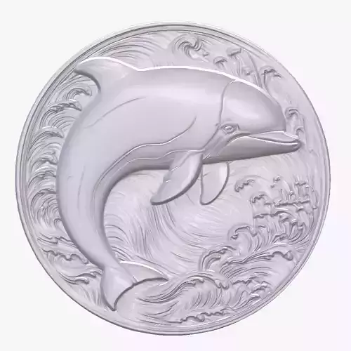 Porpoise Fish 3 basrelief for 3D printing 3D print model