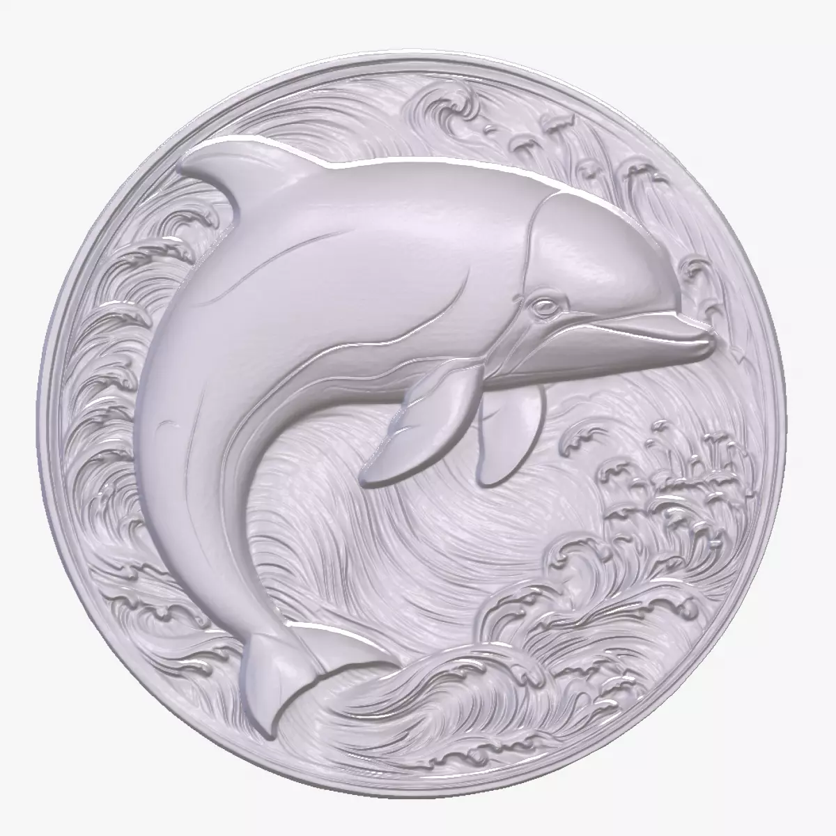 Porpoise Fish 3 basrelief for 3D printing 3D print model_0