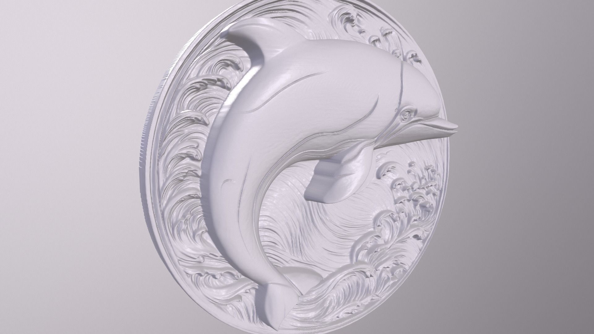 Porpoise Fish 3 basrelief for 3D printing 3D print model_4