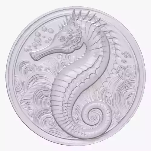 Sea Horse 1 basrelief for 3D printing