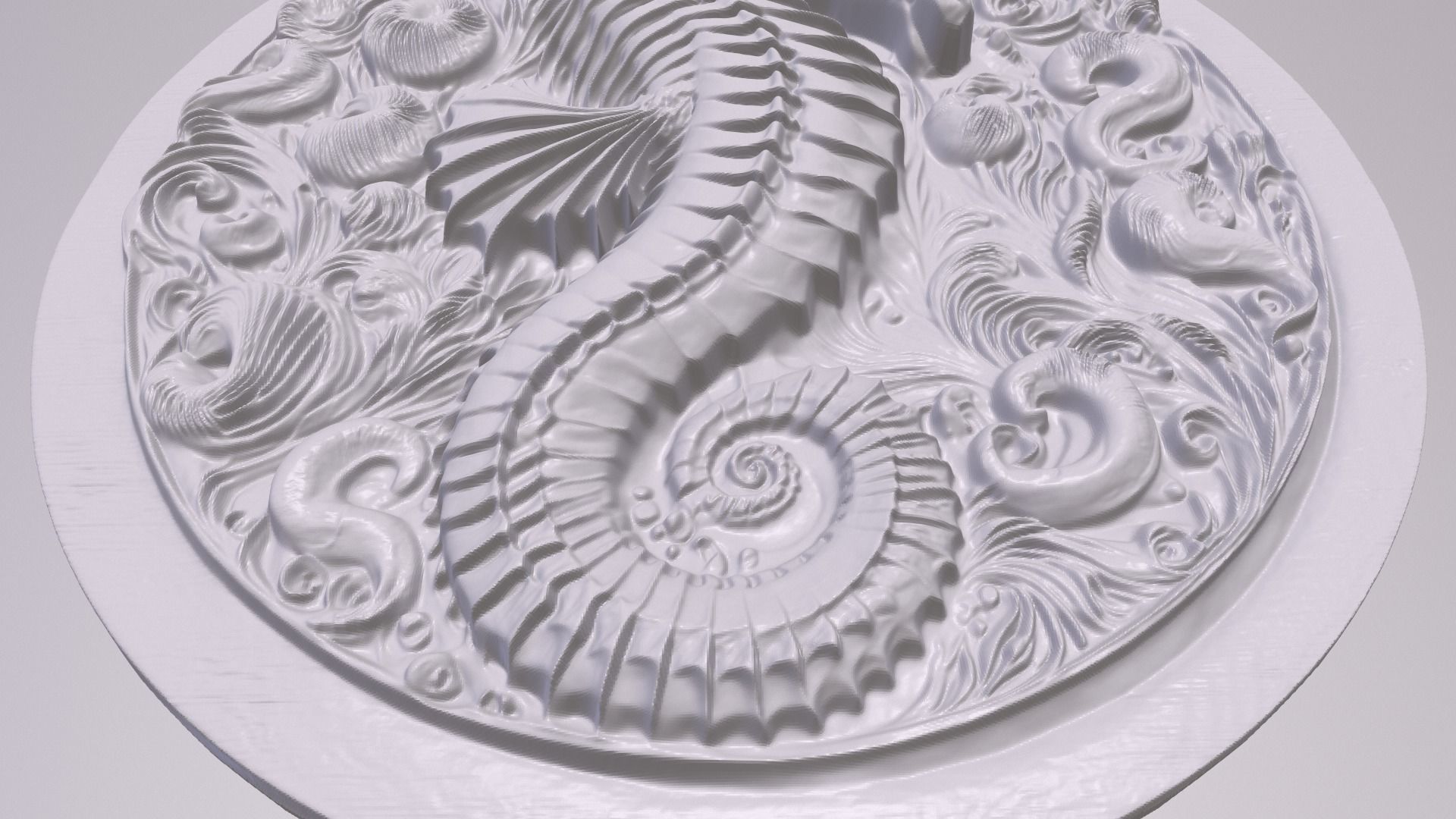 Sea Horse 3 basrelief for 3D printing 3D print model_2