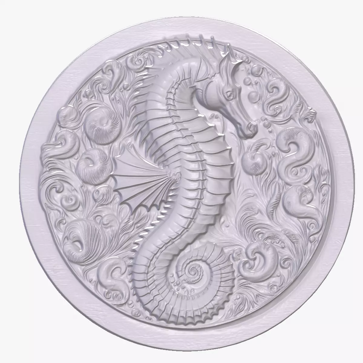 Sea Horse 3 basrelief for 3D printing 3D print model_0