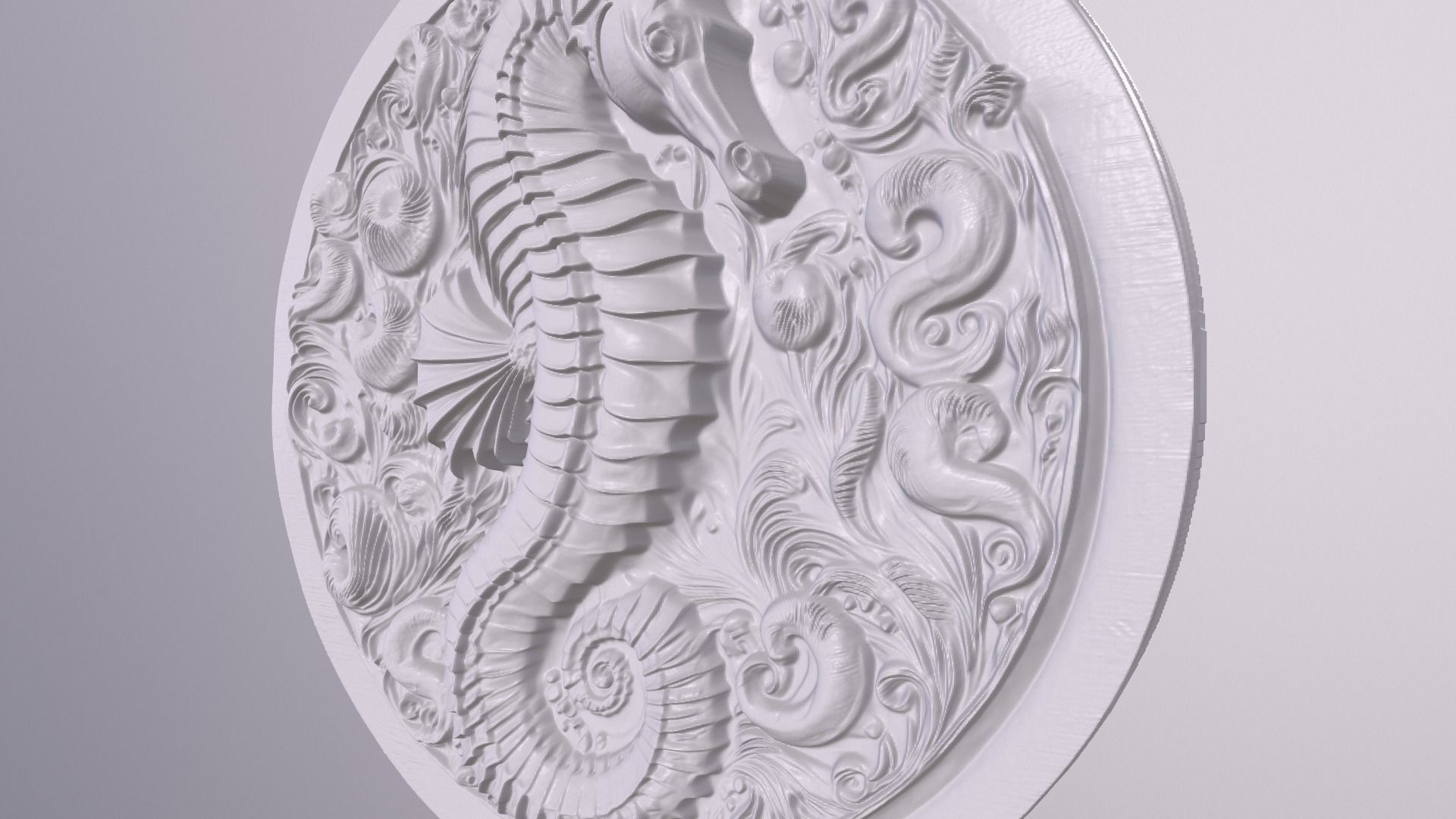 Sea Horse 3 basrelief for 3D printing 3D print model_3
