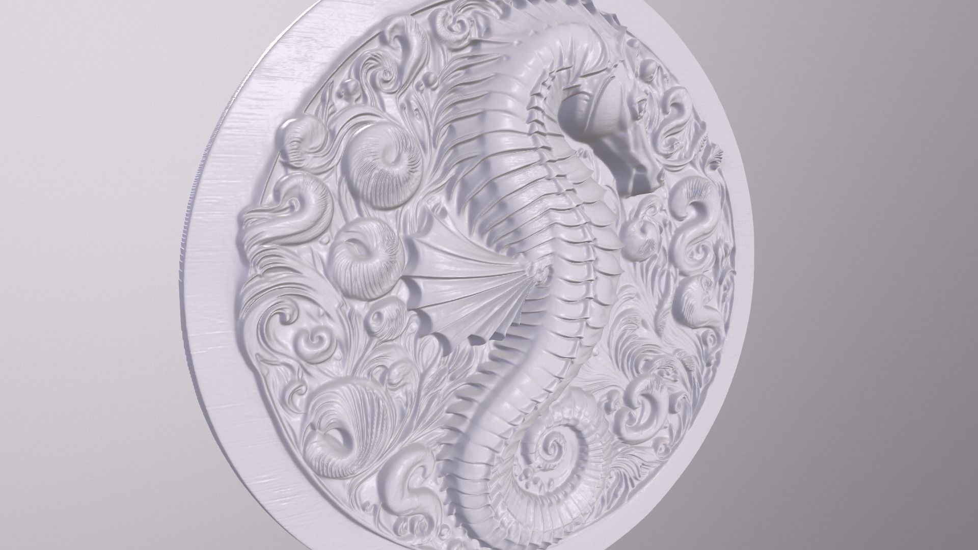 Sea Horse 3 basrelief for 3D printing 3D print model_4