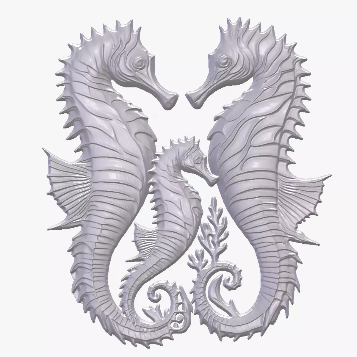 Sea Horse 11 basrelief for 3D printing 3D print model_0