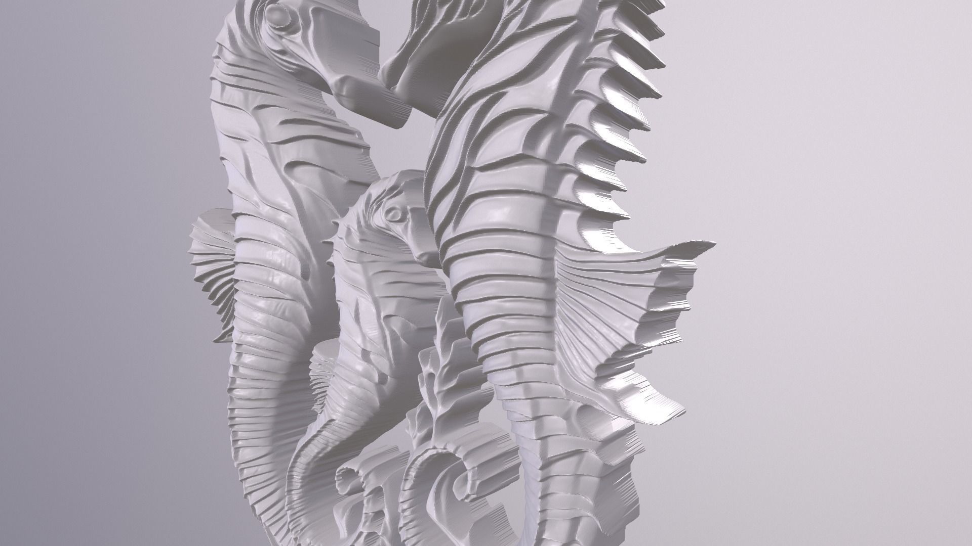Sea Horse 11 basrelief for 3D printing 3D print model_3