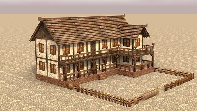 Medieval house fifteen 14 Low-poly 3D model