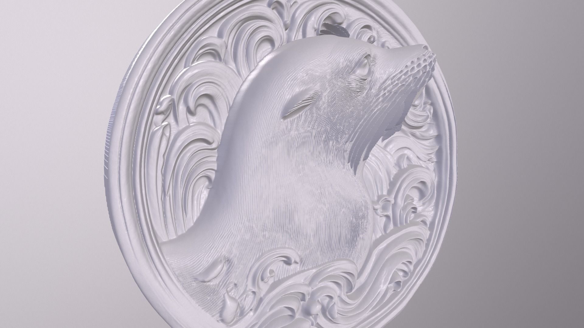 Sealion basrelief for 3D printing 3D print model_4