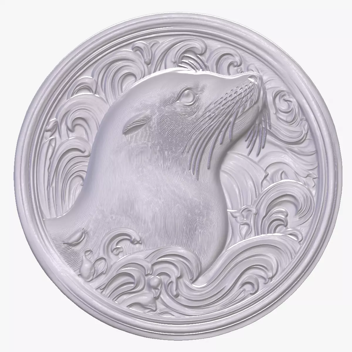 Sealion basrelief for 3D printing 3D print model_0