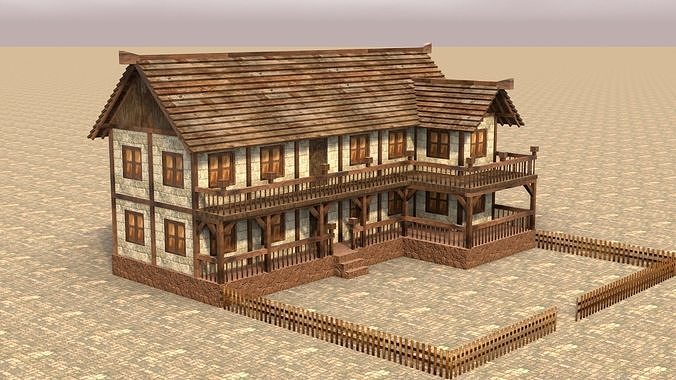 Medieval house fifteen 13 Low-poly 3D model