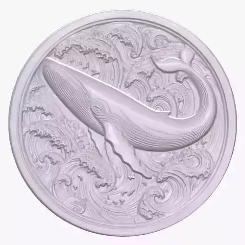 Whale 1 basrelief for 3D printing