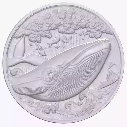 Whale 2 basrelief for 3D printing