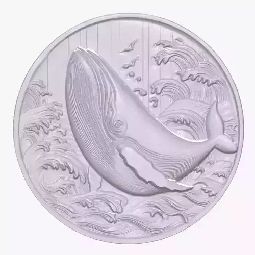 Whale 3 basrelief for 3D printing