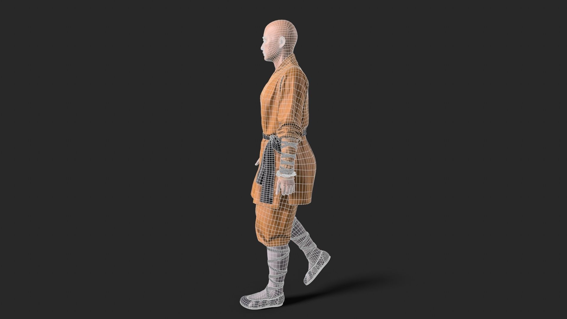 monks  Low-poly 3D model_9