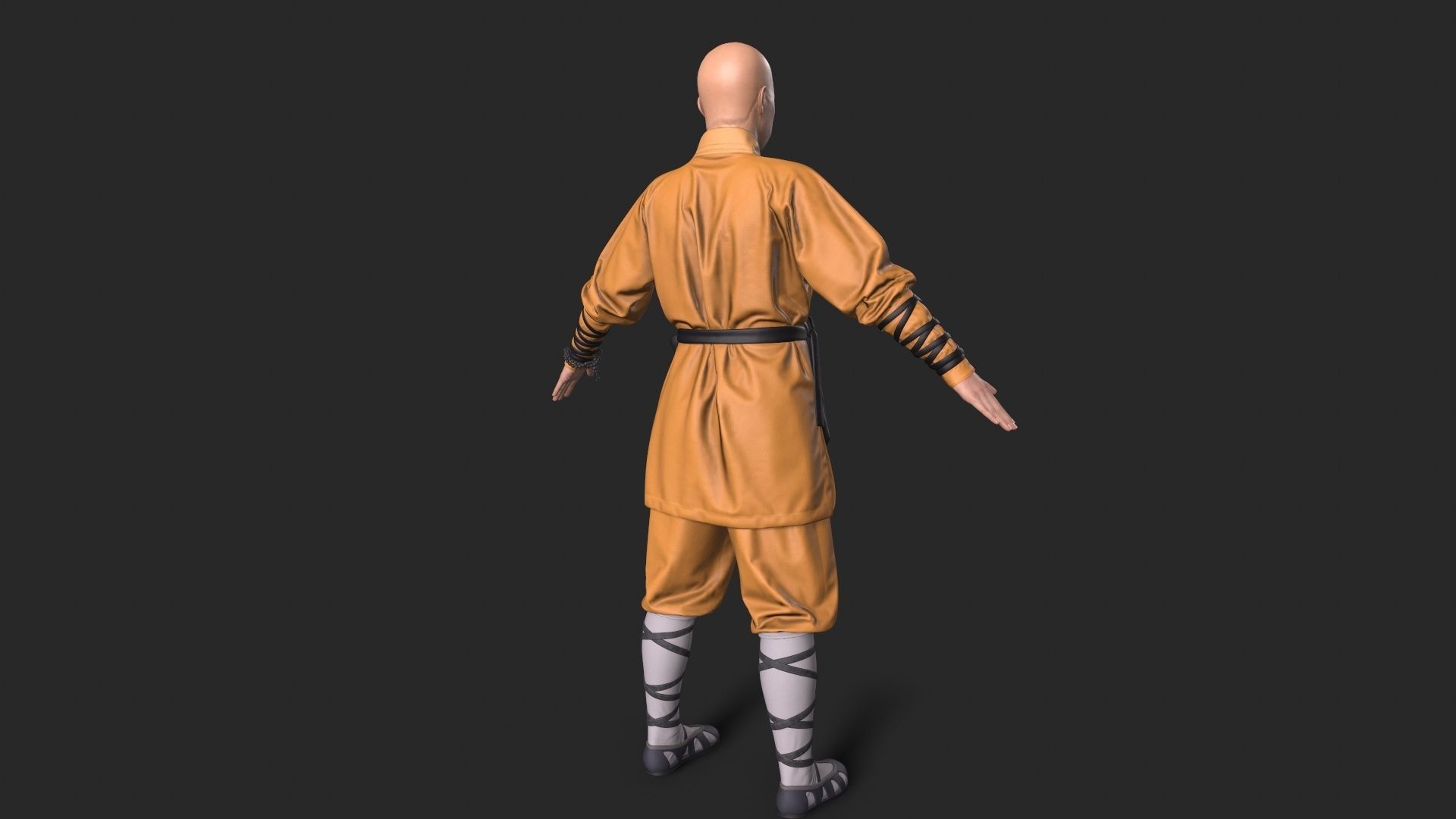 monks  Low-poly 3D model_3