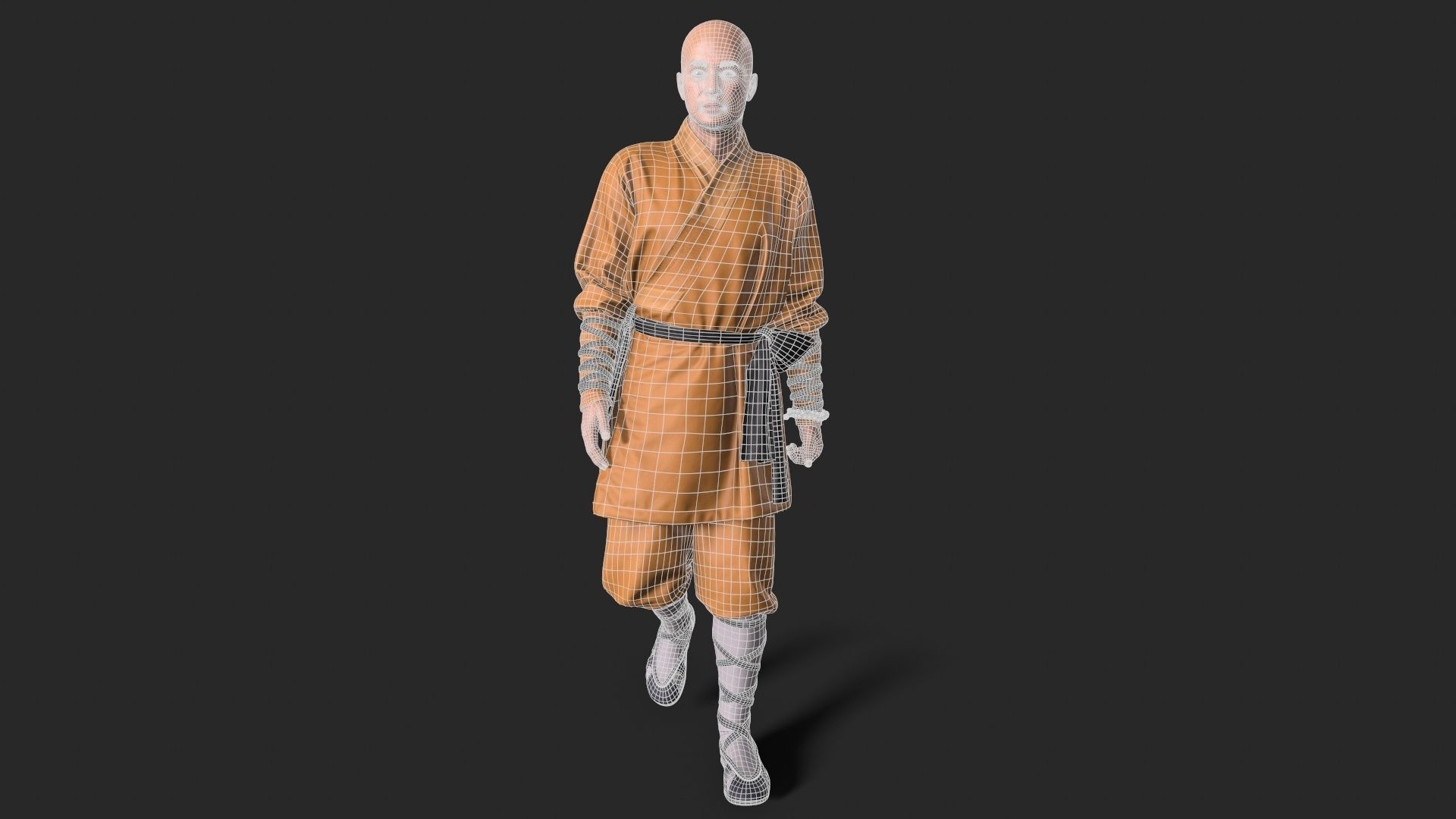 monks  Low-poly 3D model_8